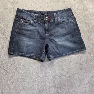 Tommy Hilfiger Shorts Womens 10 Blue Boyfriend Mid Rise 4" Inseam Dark Denim